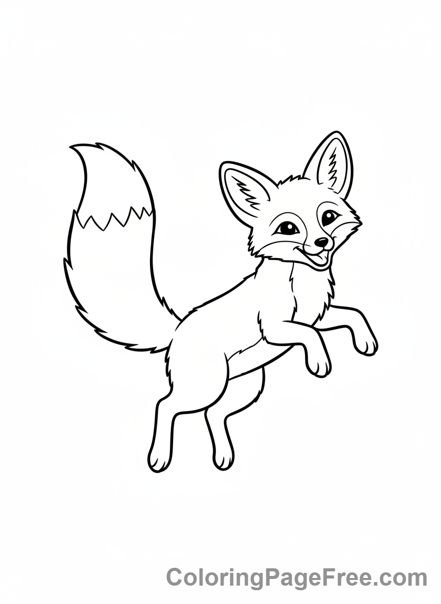 Desert Animals coloring page - Kit Fox playing playfully