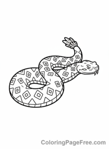 Desert Animals coloring page - Rattlesnake coiled striking