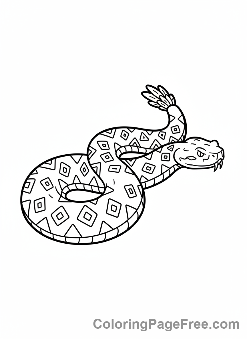 Desert Animals coloring page - Rattlesnake coiled striking