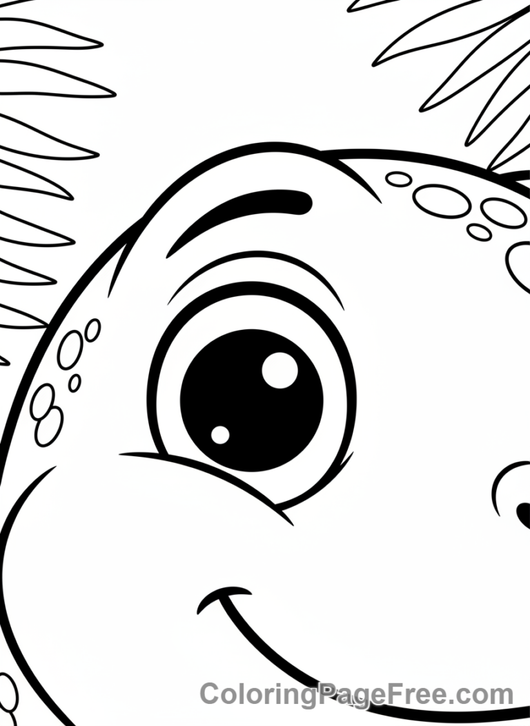 Dinosaur coloring page - Close-up dinosaur eye