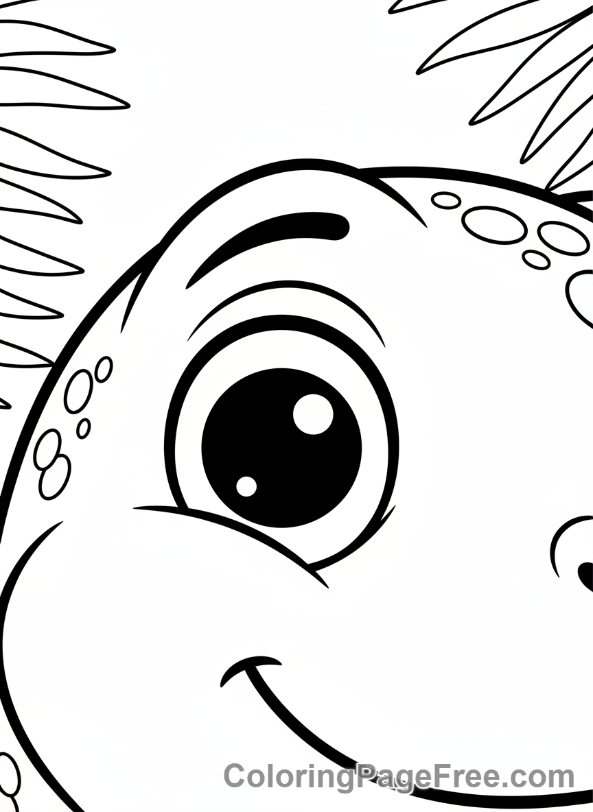 Dinosaur coloring page - Close-up dinosaur eye