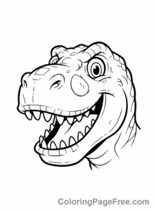 Dinosaur coloring page - T-Rex roaring face