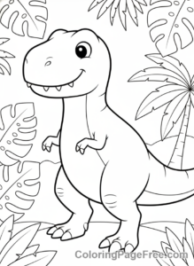 Dinosaur coloring page - T-Rex standing tall