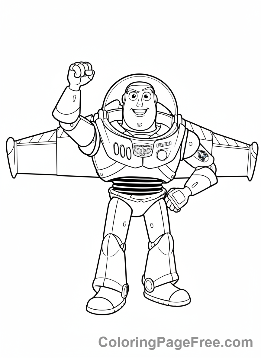 Disney coloring page - Buzz heroic pose