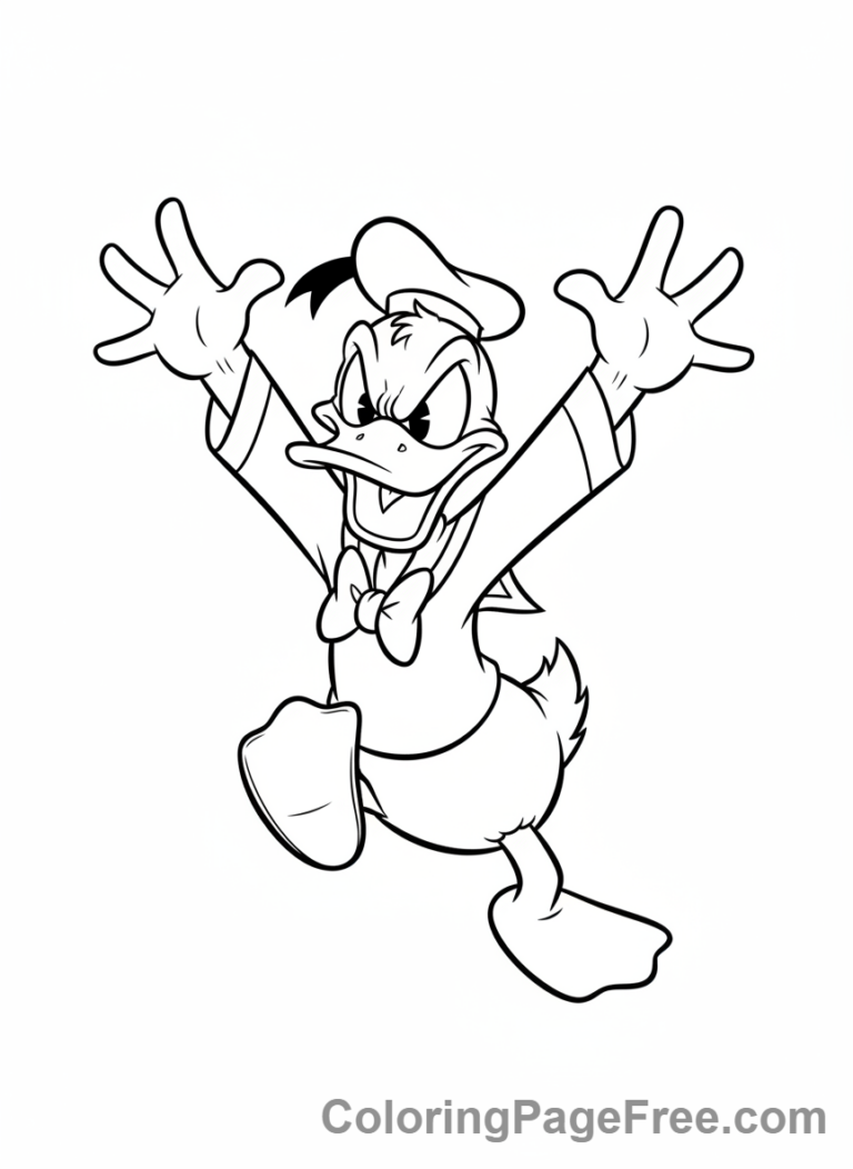 Disney coloring page - Donald angry frustrated