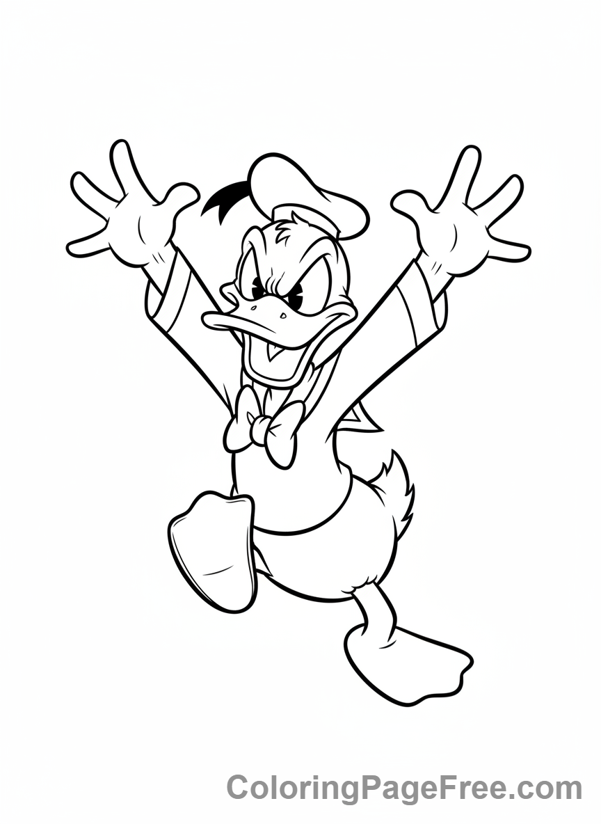 Disney coloring page - Donald angry frustrated