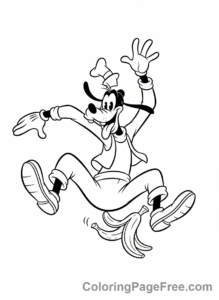 Disney coloring page - Goofy clumsy falling