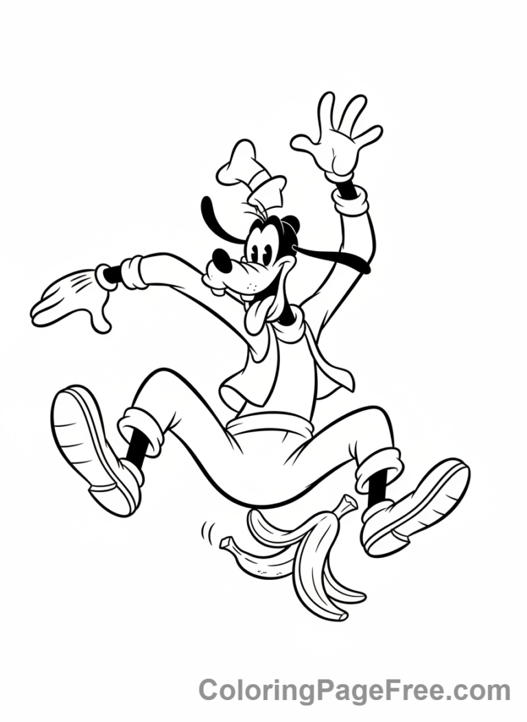 Disney coloring page - Goofy clumsy falling