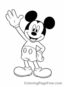 Disney coloring page - Mickey happy standing