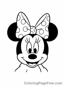 Disney coloring page - Minnie happy smiling
