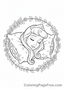 Disney Princesses coloring page - Aurora sleeping beauty