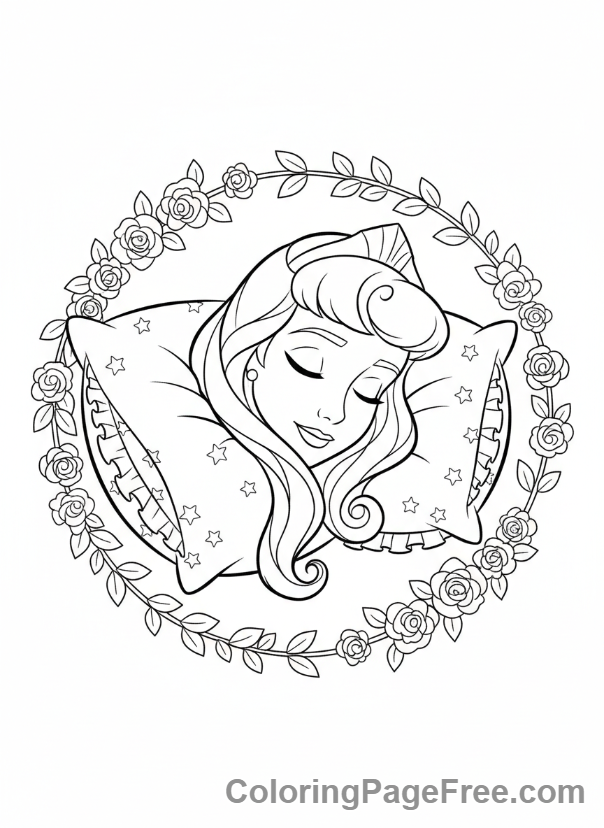 Disney Princesses coloring page - Aurora sleeping beauty