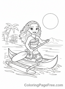 Disney Princesses coloring page - Moana ocean adventure