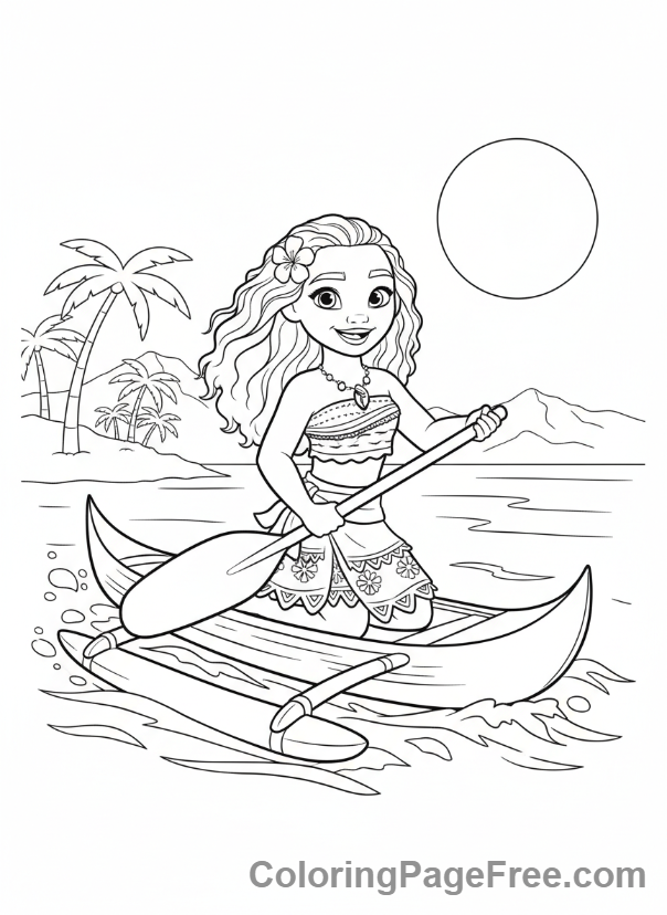 Disney Princesses coloring page - Moana ocean adventure