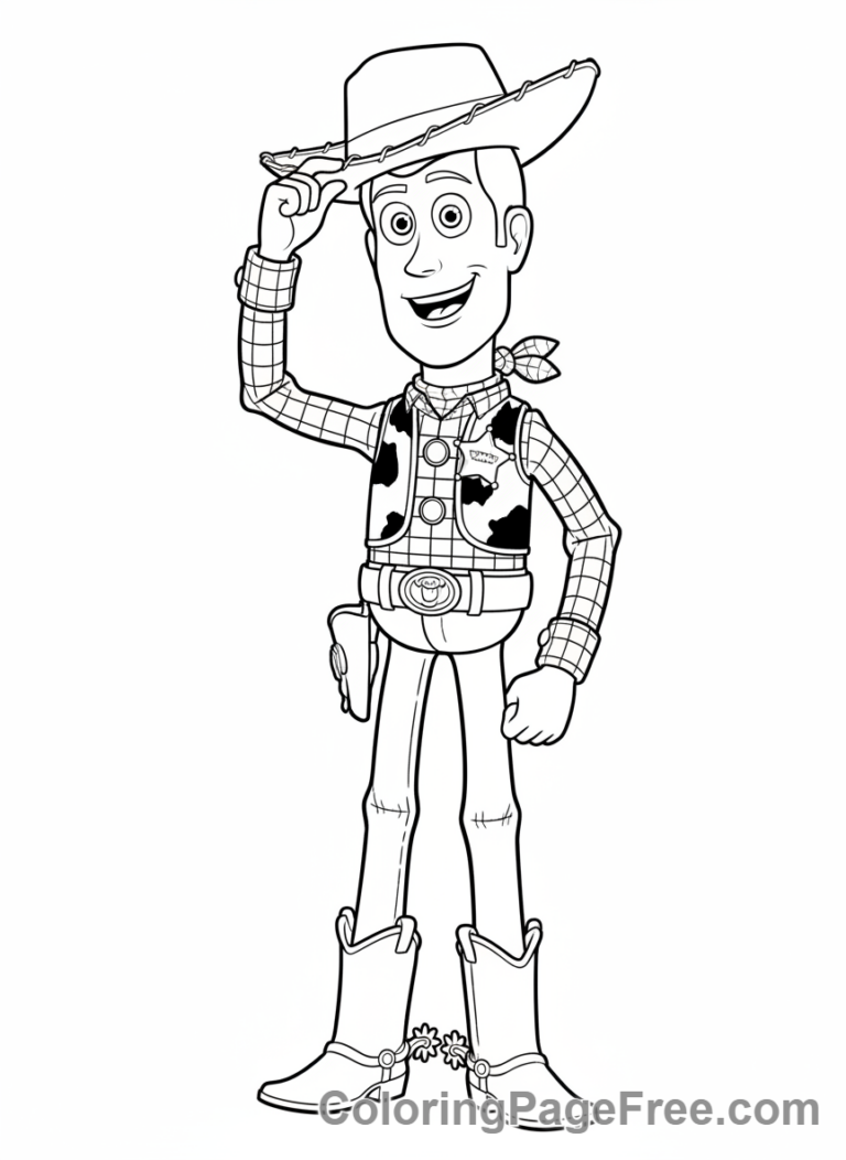 Disney coloring page - Woody friendly standing
