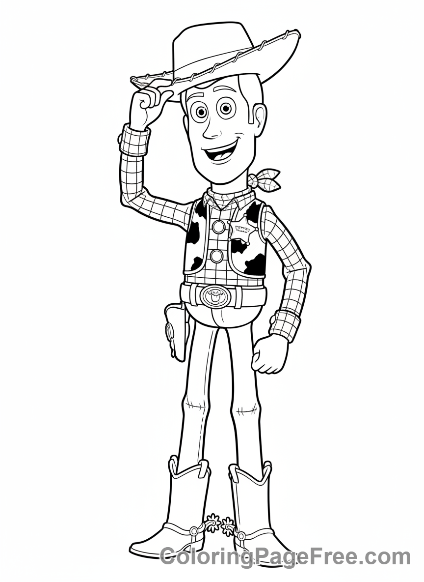 Disney coloring page - Woody friendly standing