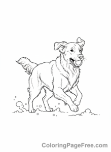 Dog coloring page - Dog running ball