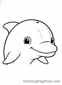 Dolphin coloring page - Dolphin close-up smile