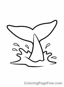 Dolphin coloring page - Dolphin tail fluke