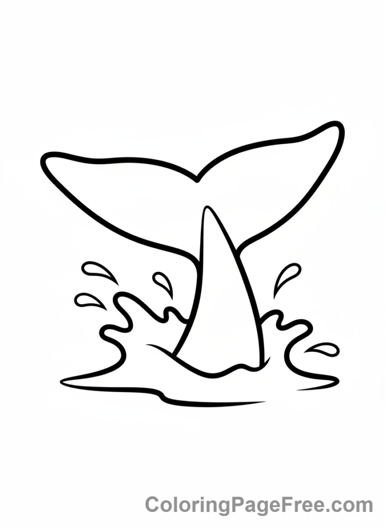 Dolphin coloring page - Dolphin tail fluke