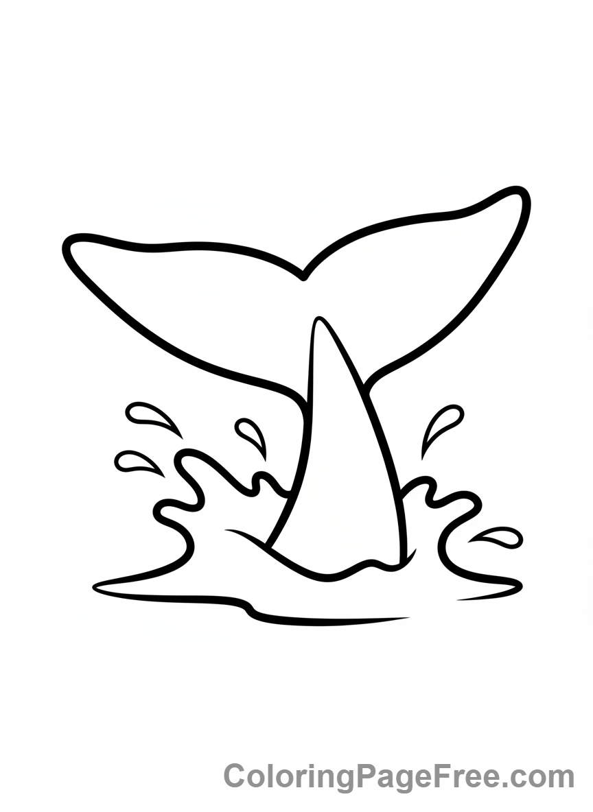 Dolphin coloring page - Dolphin tail fluke