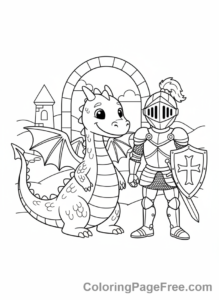 Dragon coloring page - Dragon Knight Friends