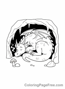 Dragon coloring page - Dragon Sleeping Cave