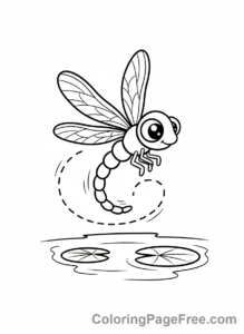 Dragonfly coloring page - Dragonfly aerial stunt