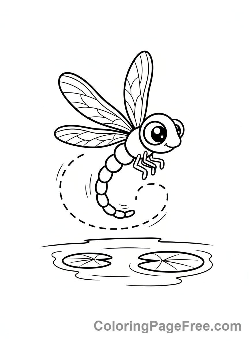 Dragonfly coloring page - Dragonfly aerial stunt