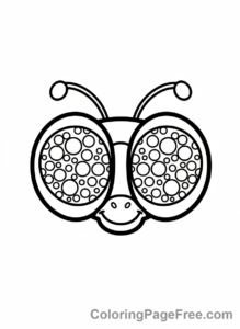 Dragonfly coloring page - Dragonfly close-up head