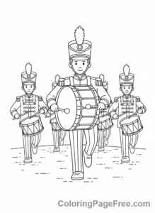 Drums coloring page - Marching Band Drums