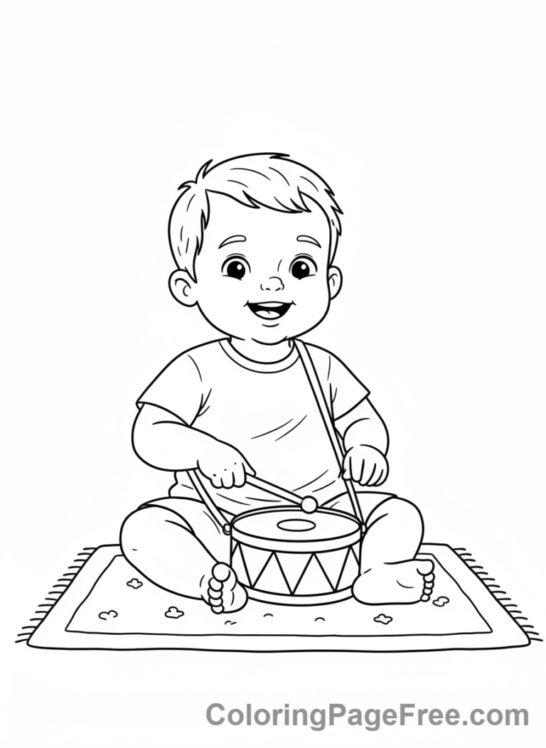 Drums coloring page - Toddler Toy Drum