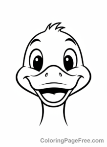 Duck coloring page - Duck head smiling