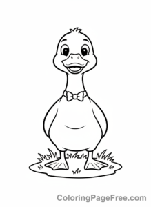Duck coloring page - Duck standing simple