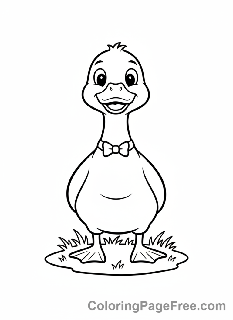 Duck coloring page - Duck standing simple