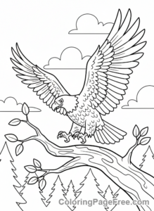 Eagle coloring page - Eagle Landing Branch