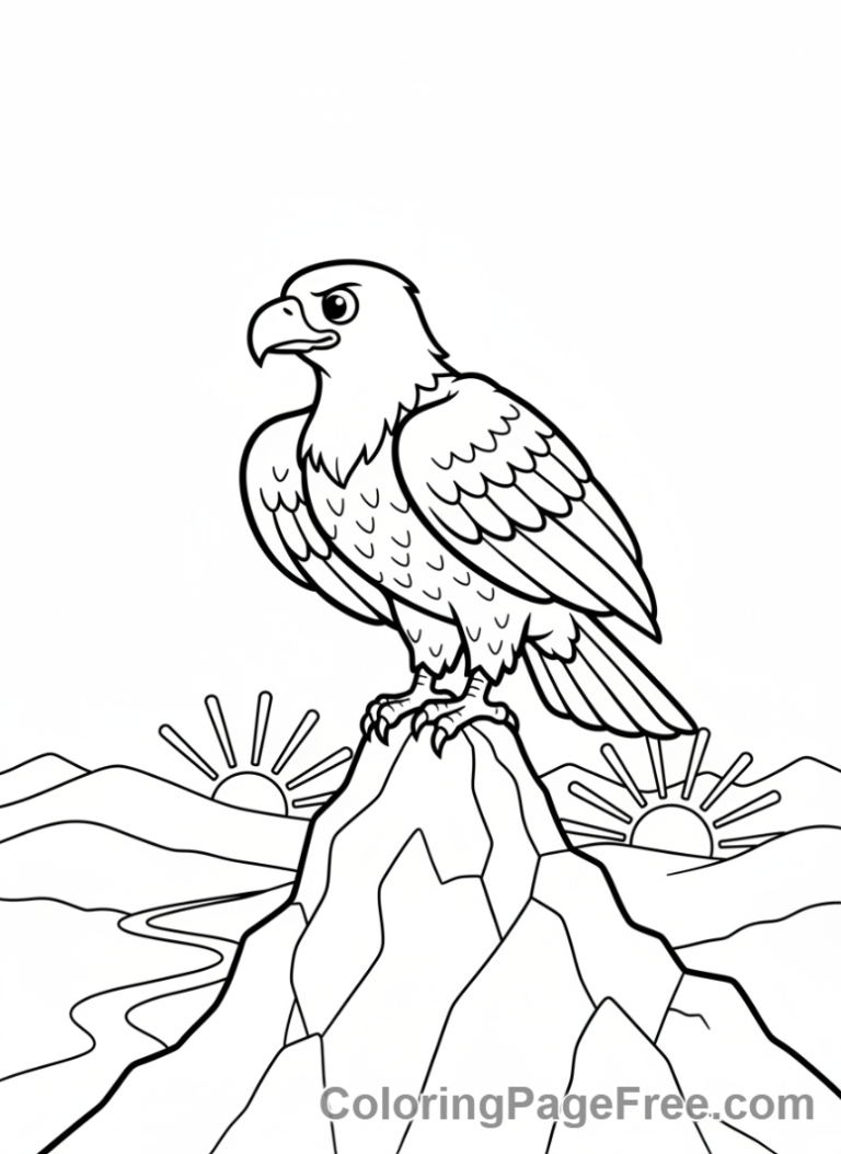 Eagle coloring page - Eagle Mountain Peak