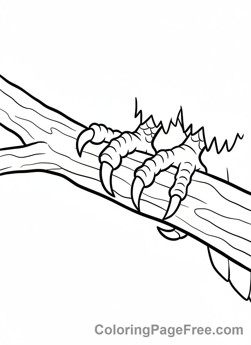 Close up detailed drawing of eagle talons