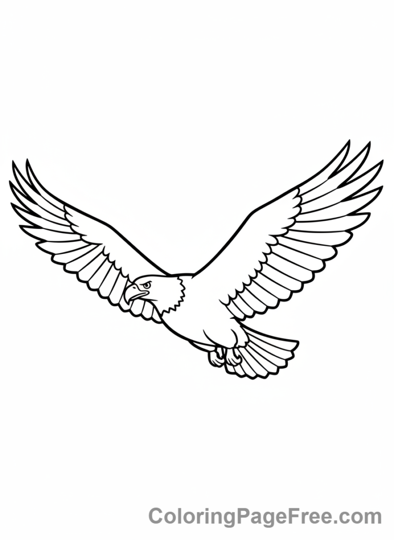 Eagle coloring page - Flying Eagle Simple