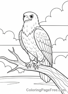 Eagle coloring page - Majestic Eagle Perched