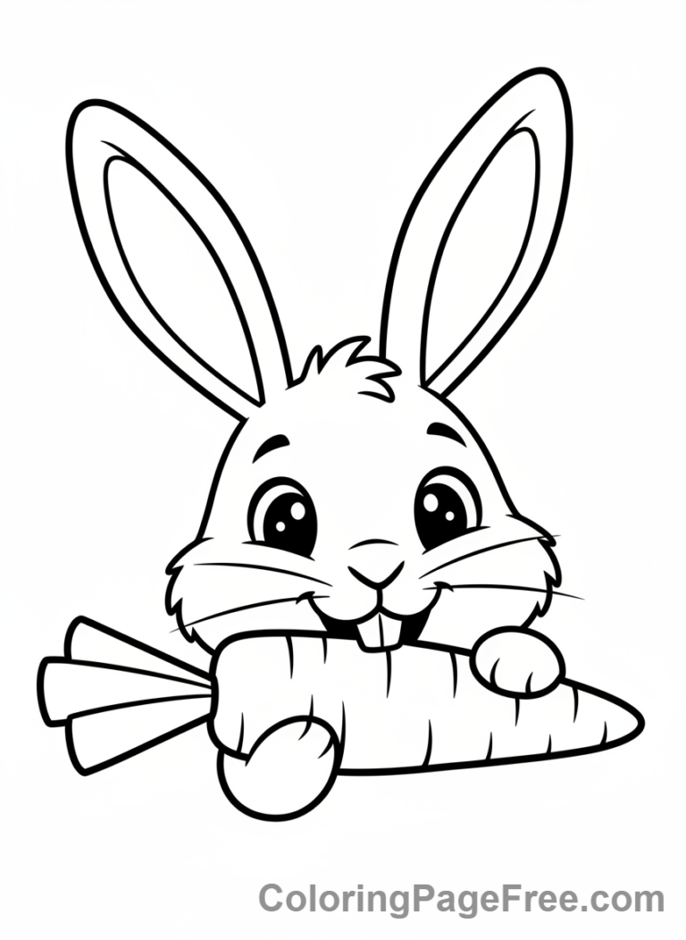 Easter Bunny coloring page - Bunny face carrot