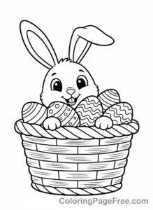 Easter Bunny coloring page - Bunny with basket