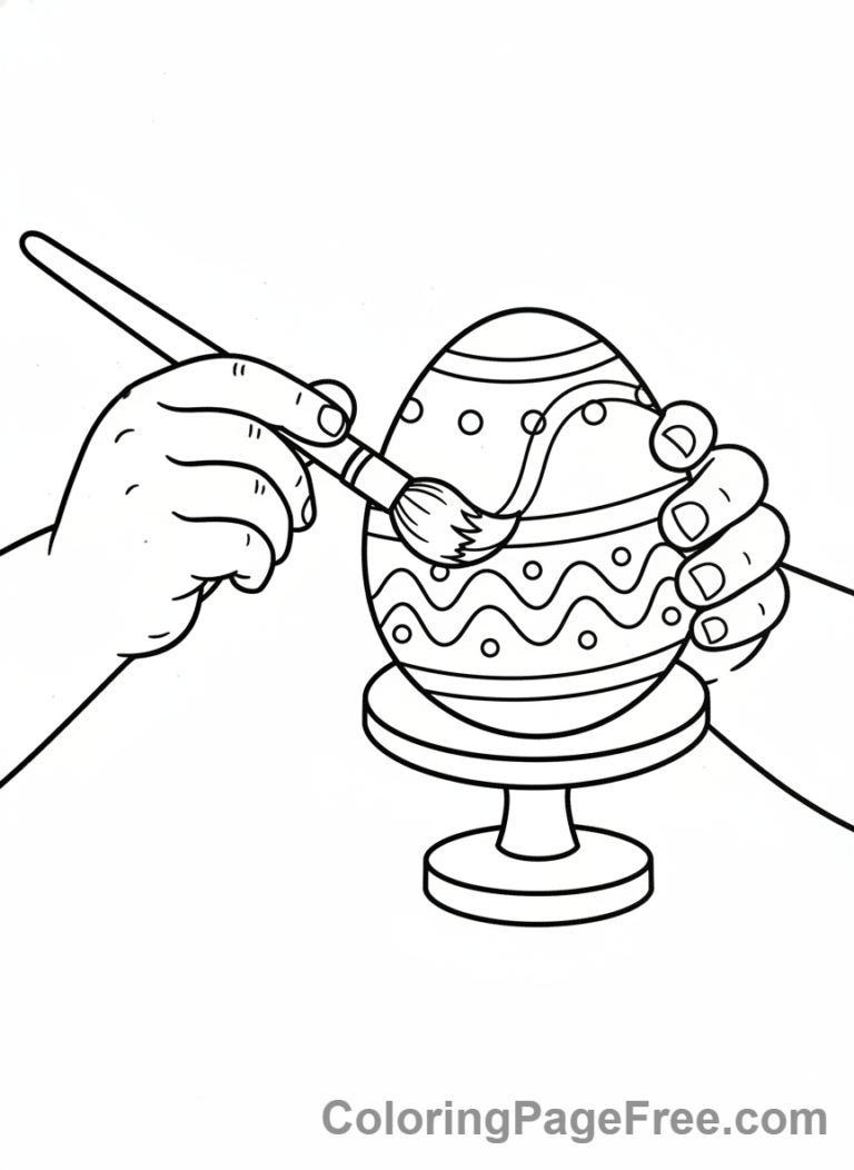 Easter Egg coloring page - Decorating Easter Egg