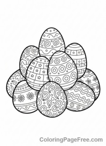Easter Egg coloring page - Patterned Egg Pile