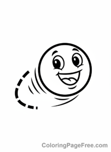 Easy coloring page - Bouncing ball