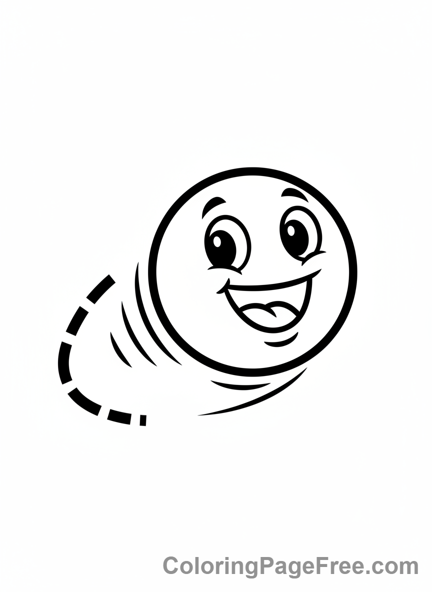 Easy coloring page - Bouncing ball