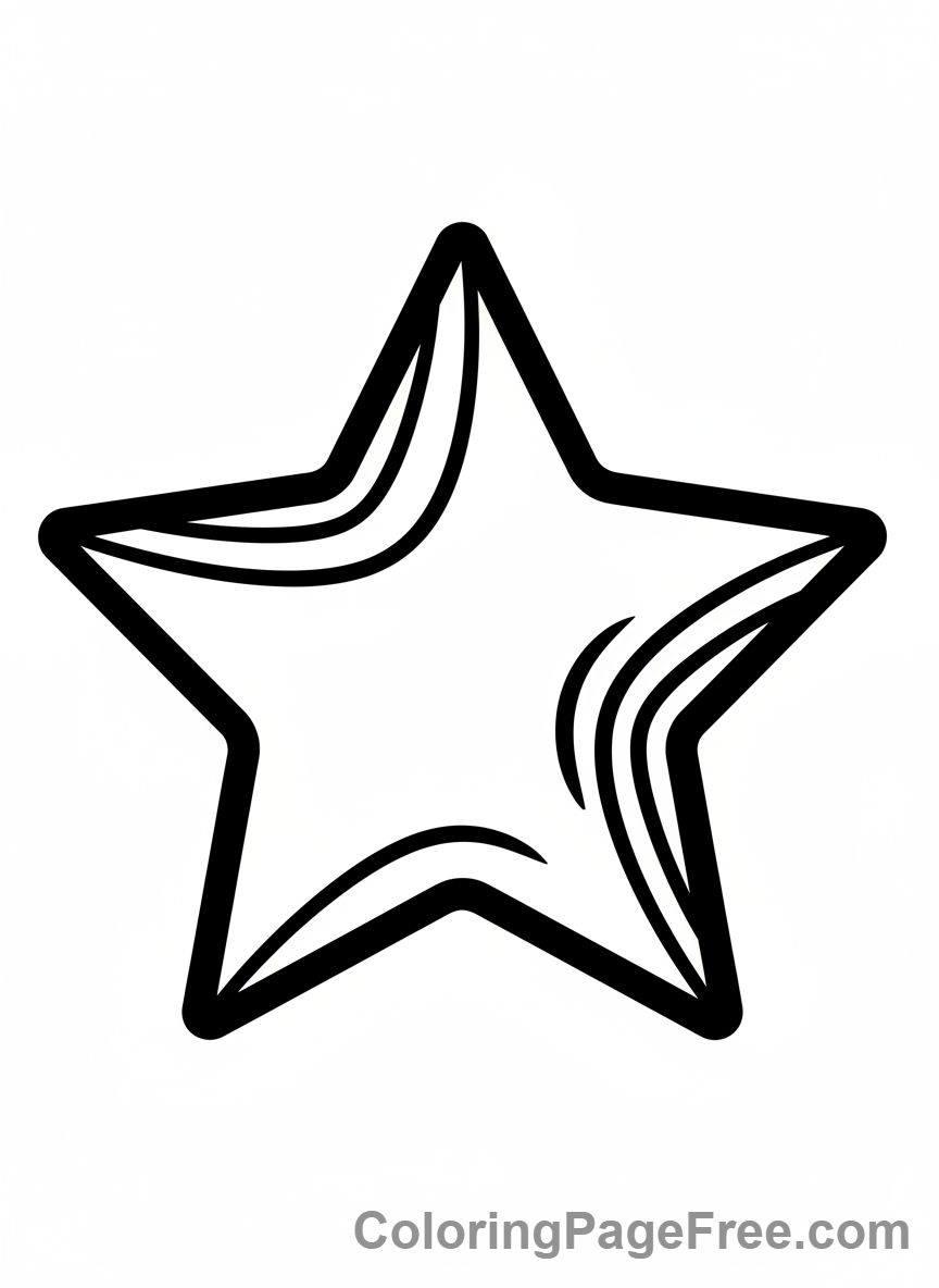 Easy coloring page - Shiny star