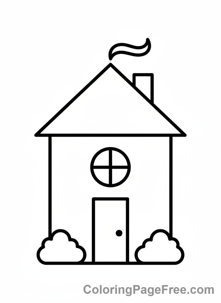 Educational coloring page - Shapes house geometric