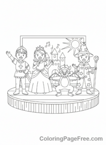 Elementary School coloring page - School play performance