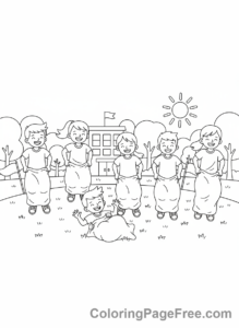 Elementary School coloring page - Sports day race
